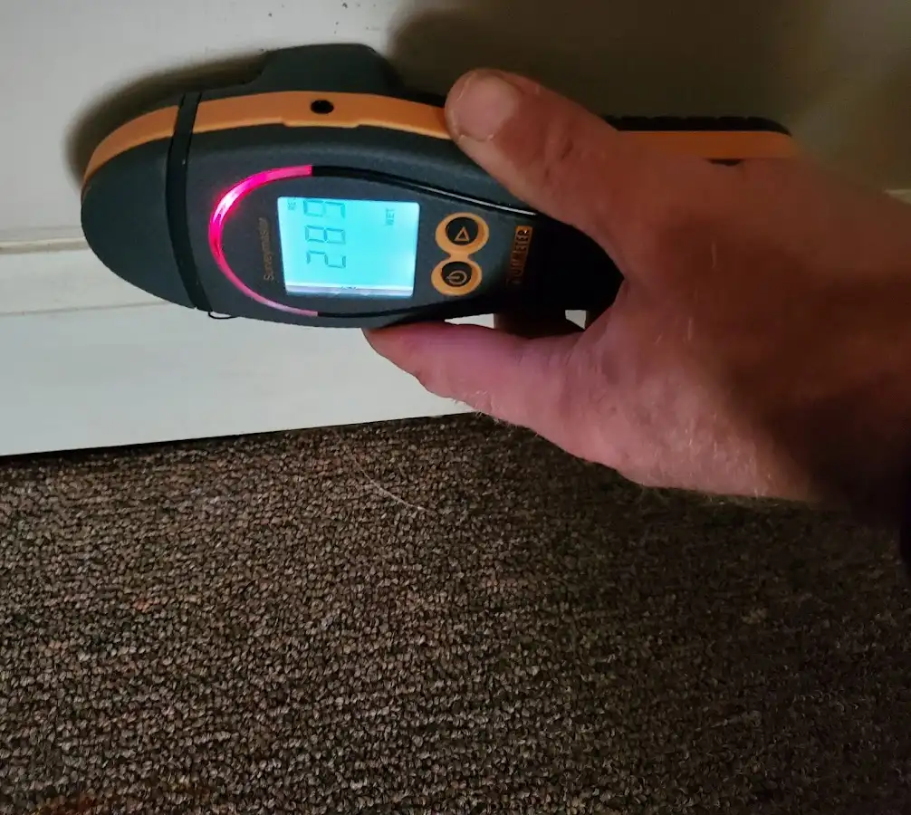 Moisture detection at baseboard during Mold Inspection & Testing in Yarmouth